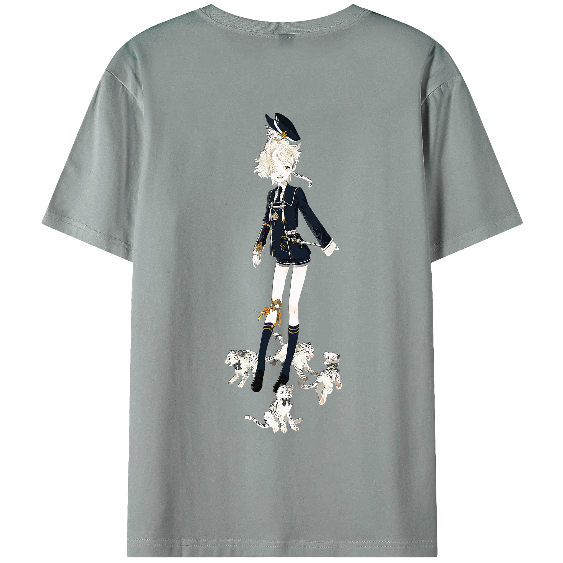 （画像用） 刀剣乱舞 Touken Ranbu 綿100％ メンズ半袖Tシャツ（バックプリント） 通気性